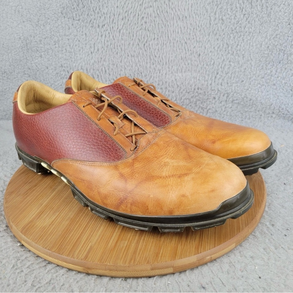Men's Adidas Gold Shoes Brown and Tan Leather Shoes - Picture 4 of 11
